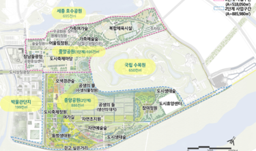 세종시중앙공원 - 무릉펜션에서 9km
